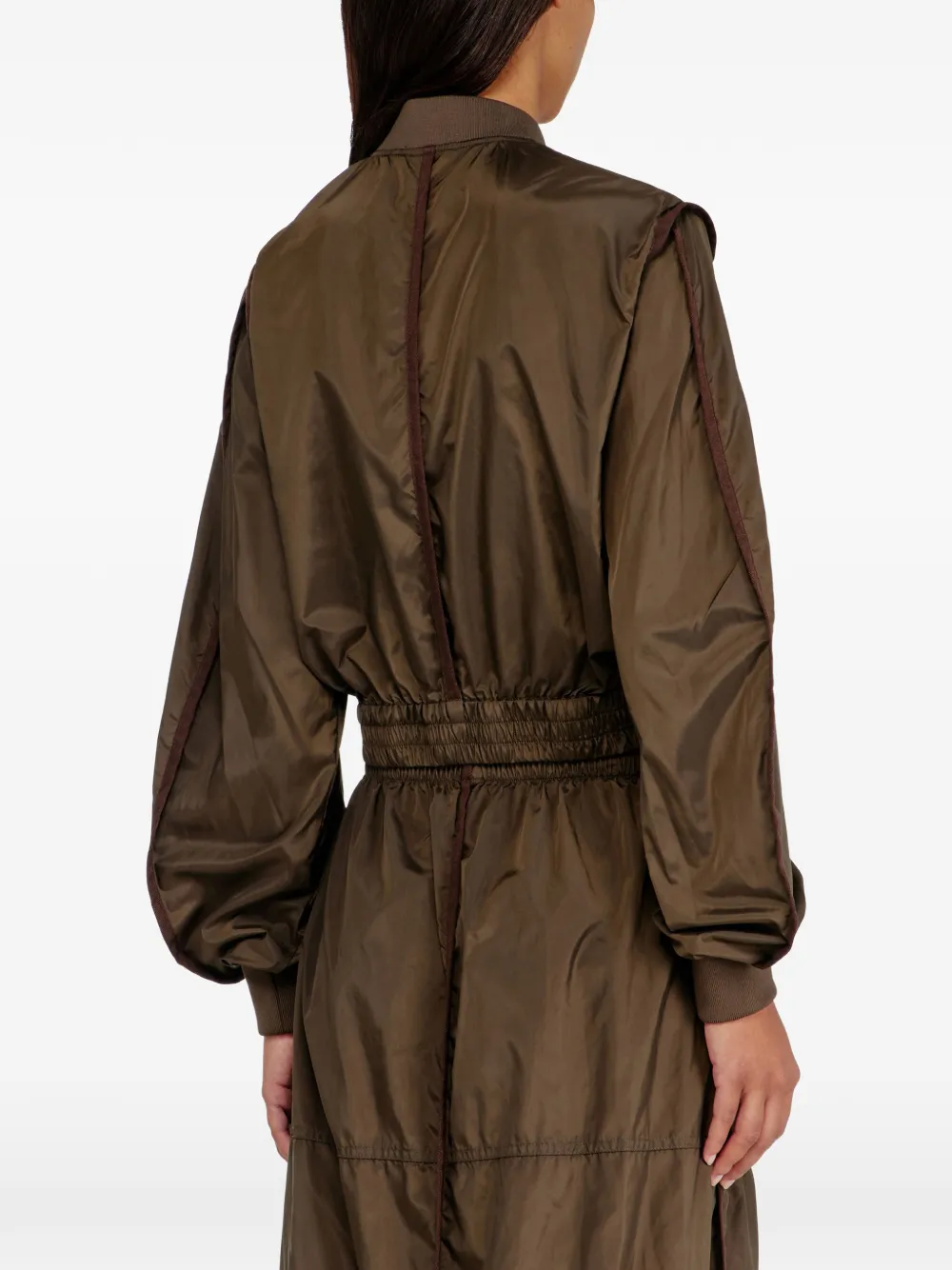 Diesel Nylon jack met tonale band Bruin