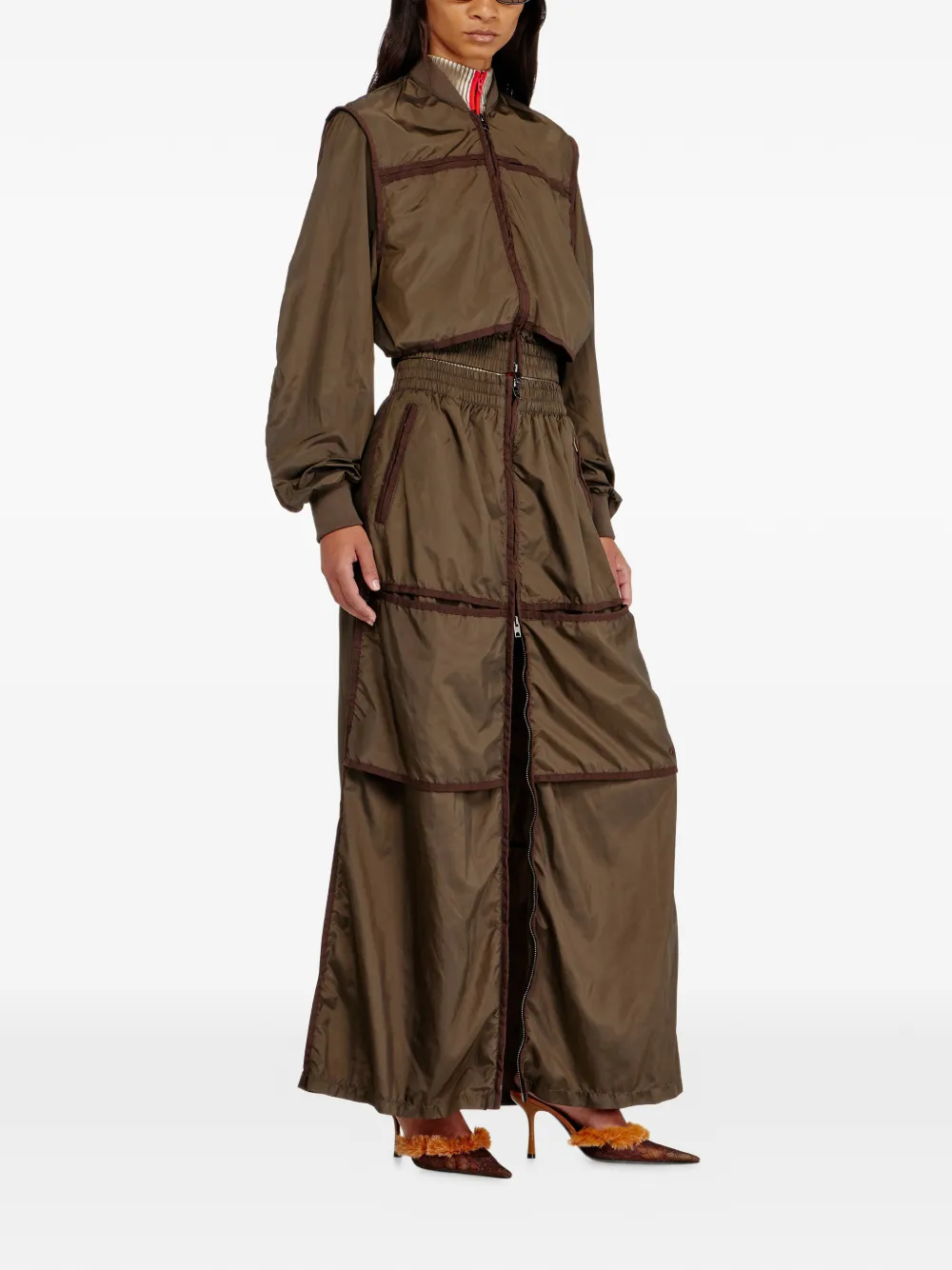 Diesel Nylon jack met tonale band Bruin