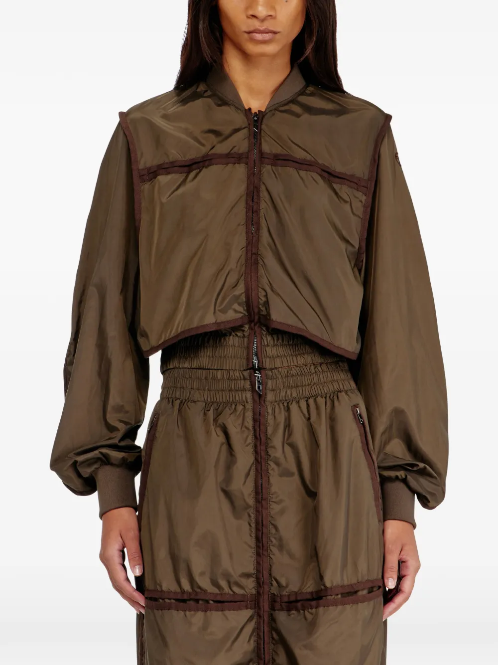 Diesel Nylon jack met tonale band Bruin
