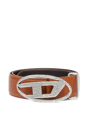 ！*！様 DIESEL ブラウンレザーベルト オーバルバックル Diesel Oval D レザーベルト | ブラウン | FARFETCH JP