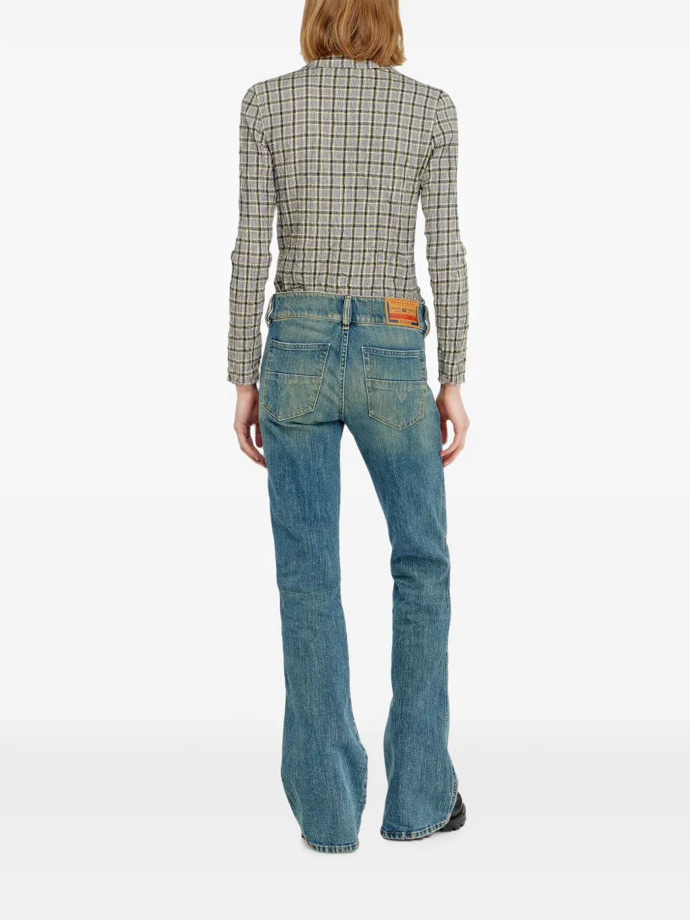 Diesel D-hush low-waist bootcut jeans Blauw