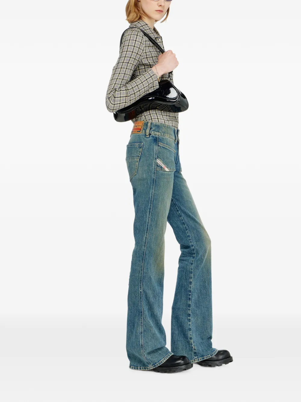 Diesel D-hush low-waist bootcut jeans Blauw
