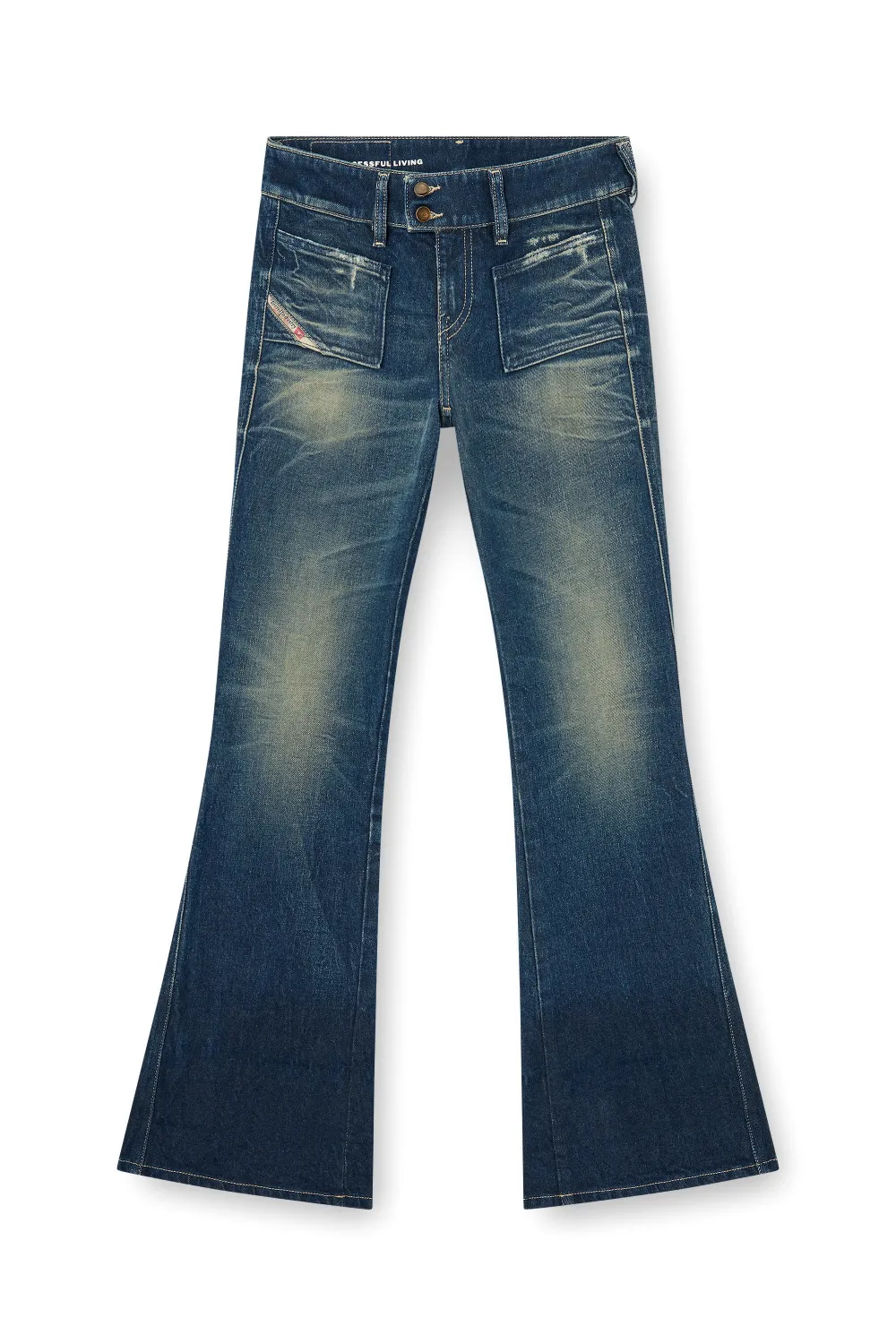 Diesel bootcut jeans low waist D-Hush - Blu