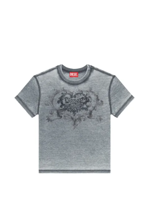 Diesel rhinestone-embellished burnout-effect T-shirt