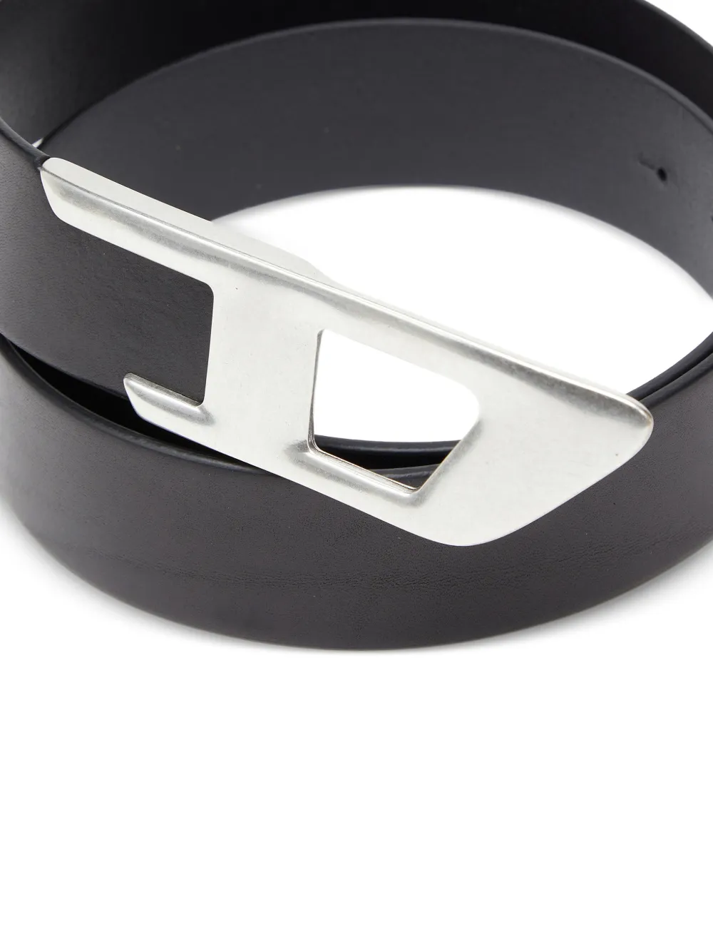 Diesel B-D Logo 2.0 leren riem Zwart