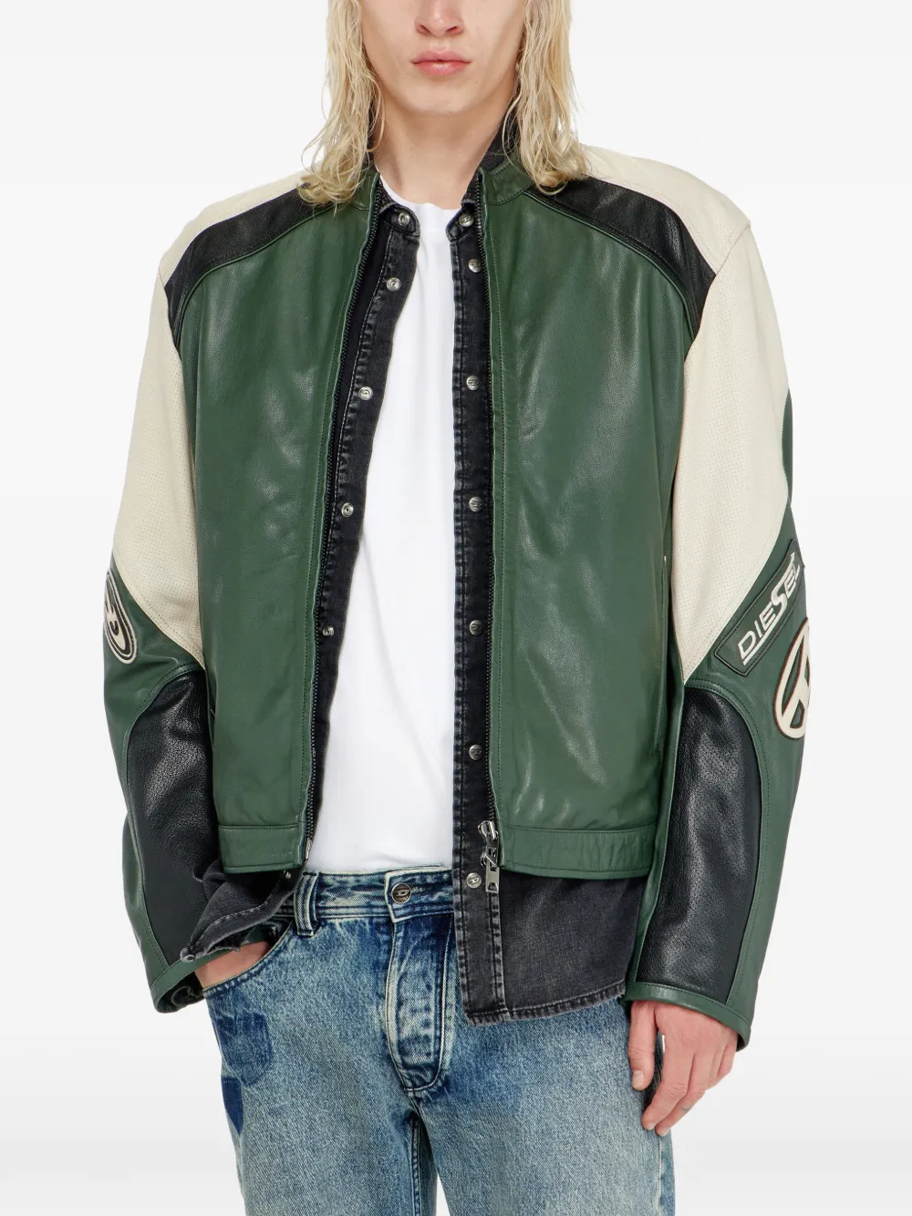 Diesel L-Ahti leren jack Groen