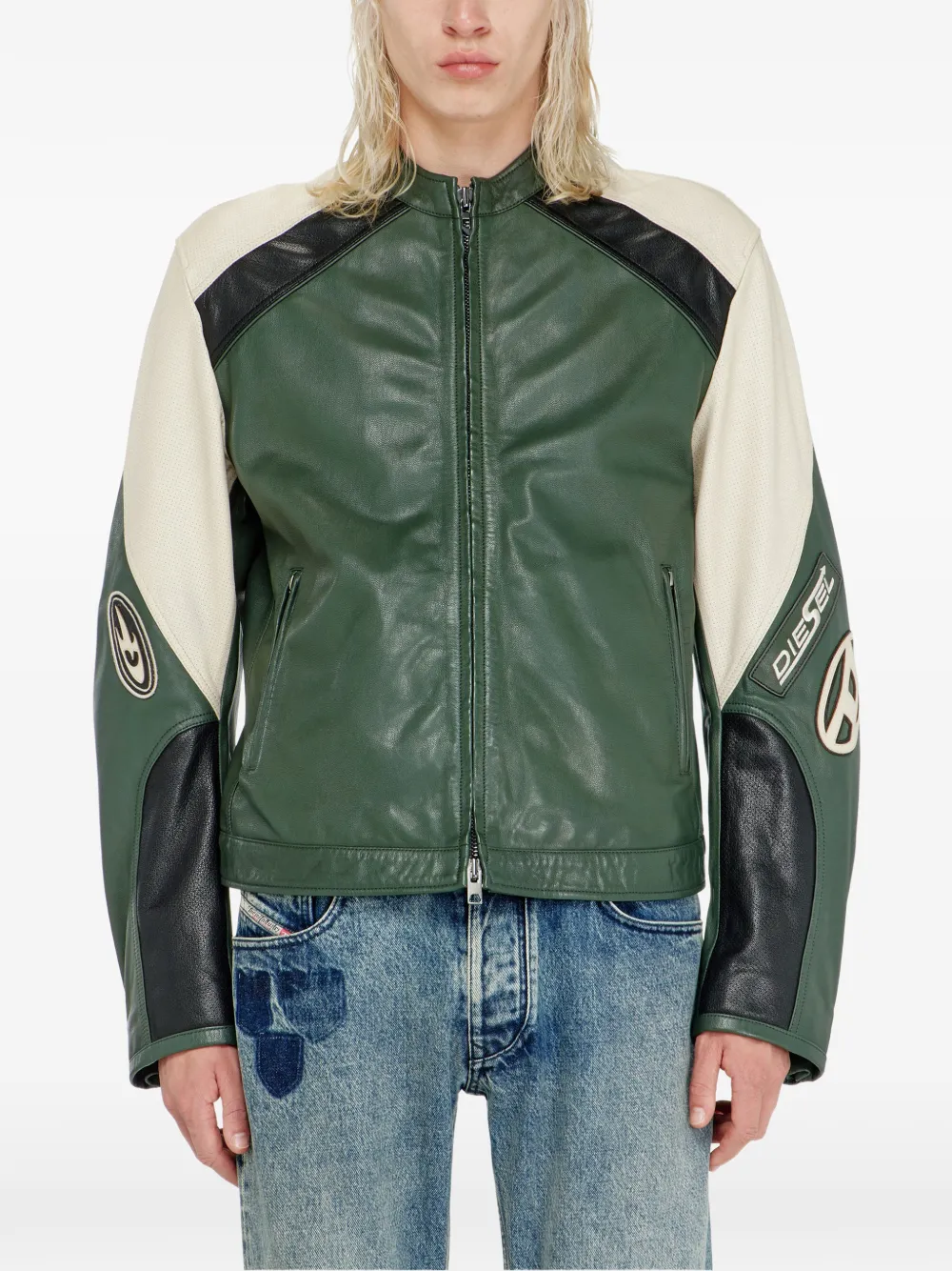 Diesel L-Ahti leren jack Groen