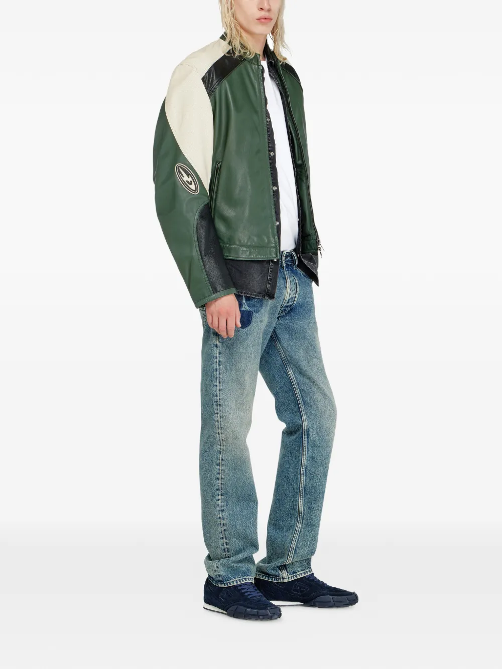 Diesel L-Ahti leren jack Groen