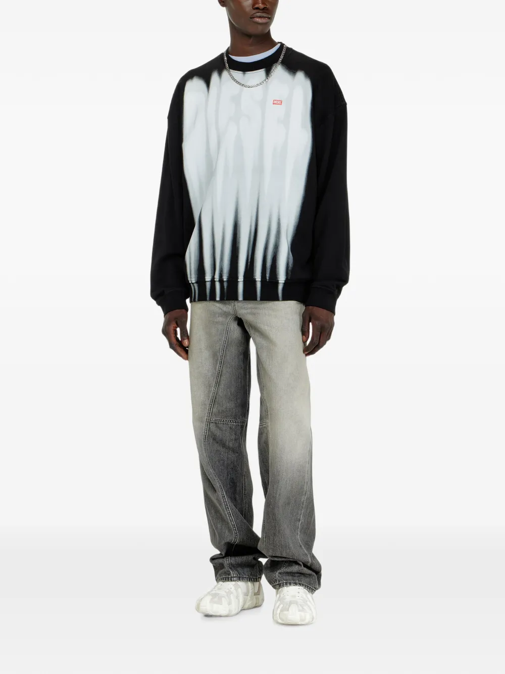 Diesel Sweater met print Zwart