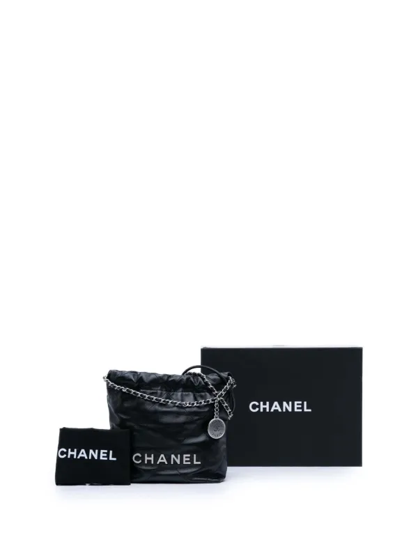 CHANEL Pre-Owned 2021-2026 Mini Shiny Calfskin 22 Handbag Satchel
