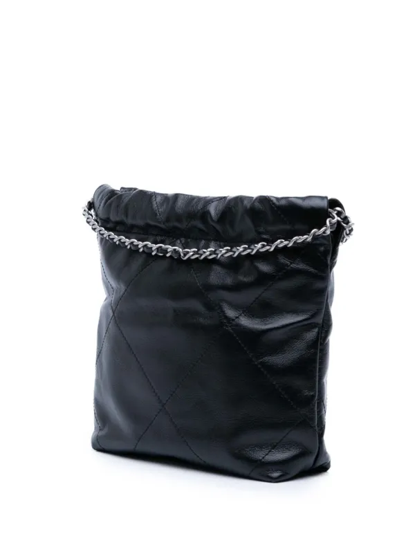 CHANEL Pre-Owned 2021-2026 Mini Shiny Calfskin 22 Handbag Satchel