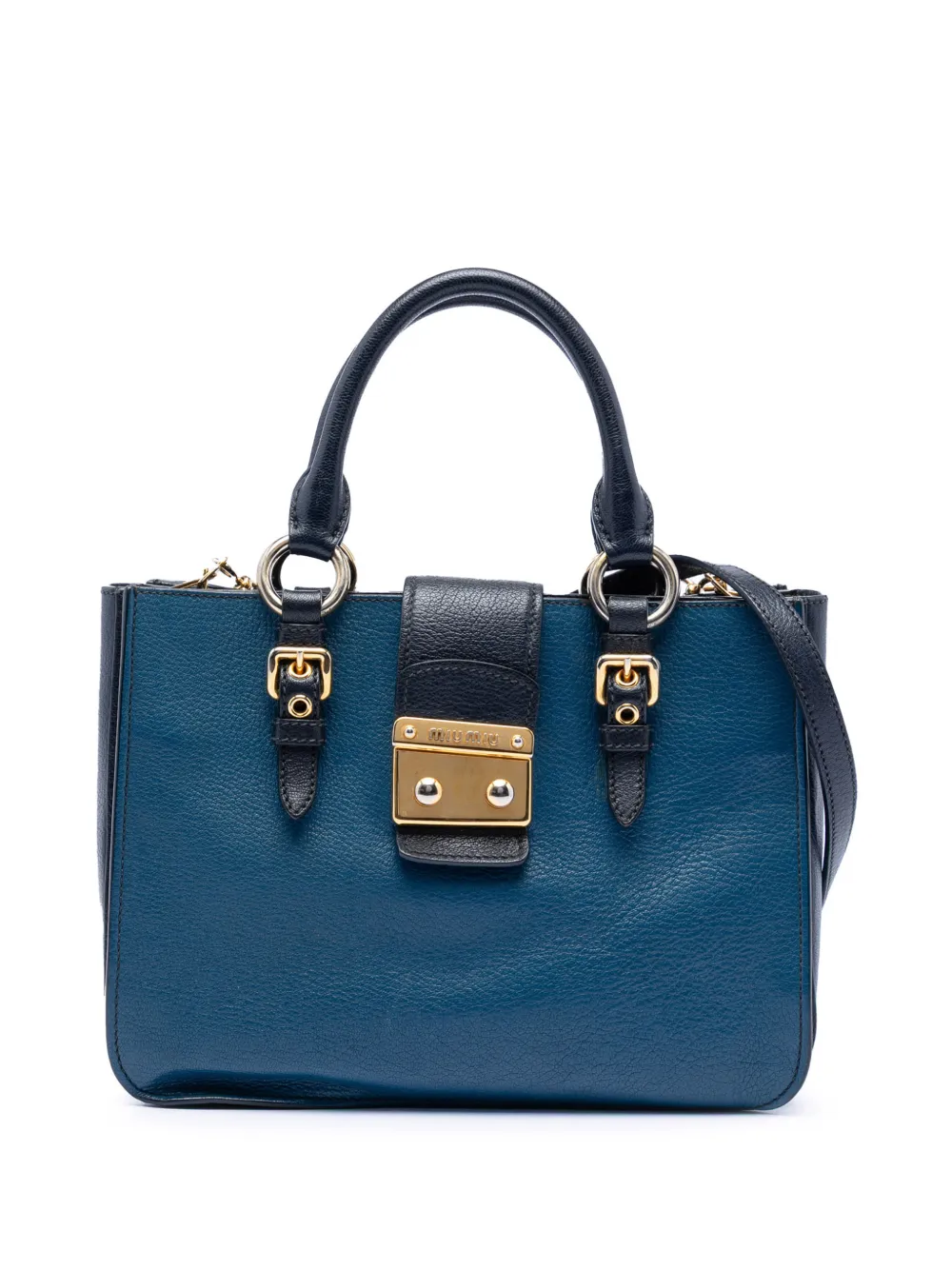 Miu Miu Pre-Owned 2010-2025 Bicolor Goatskin Madras satchel - Nero