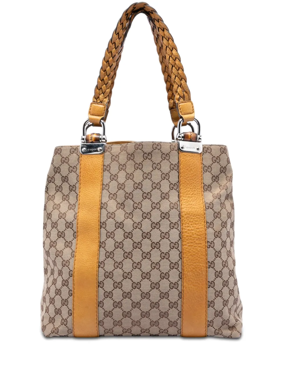 Gucci Pre-Owned 2016-2026 Large GG Canvas Bamboo Libeccio tote bag - Toni neutri