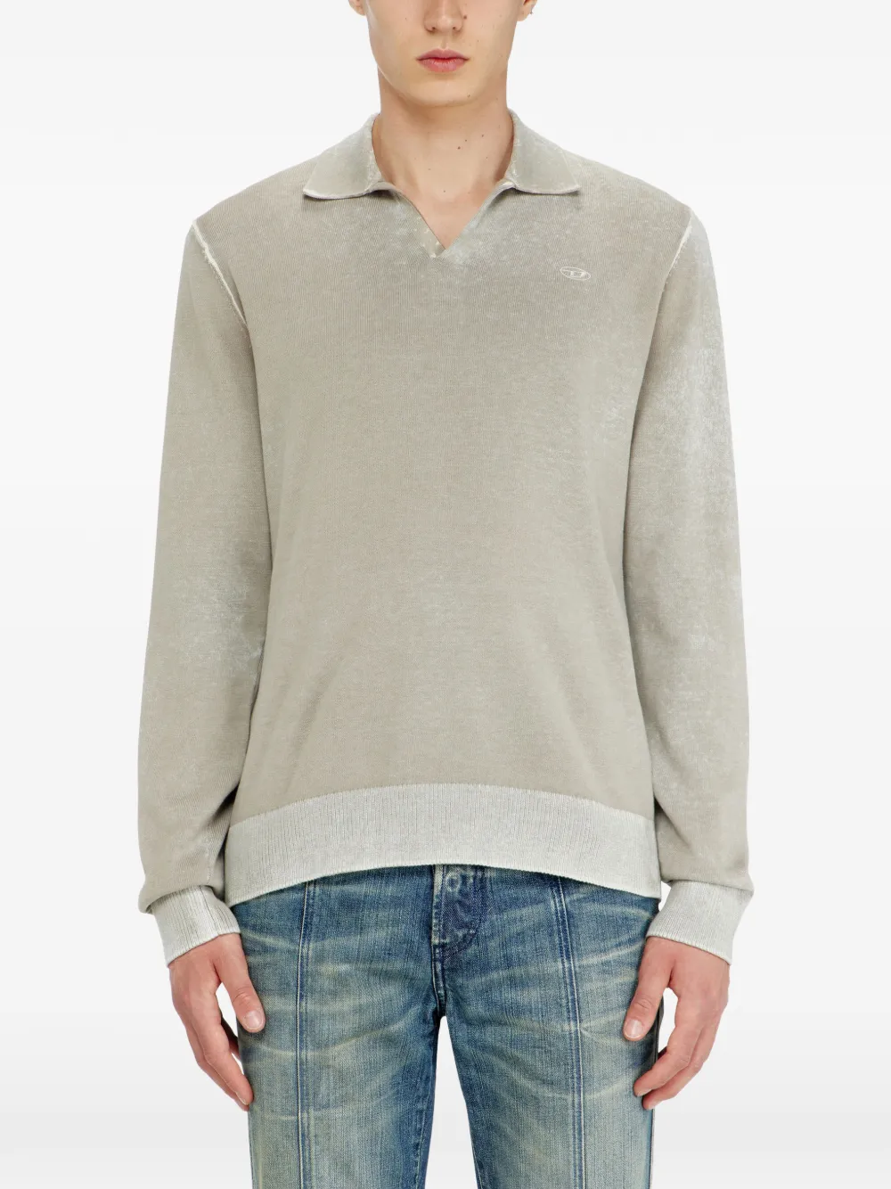 Diesel K-Lawrence trui met gespreide kraag Beige