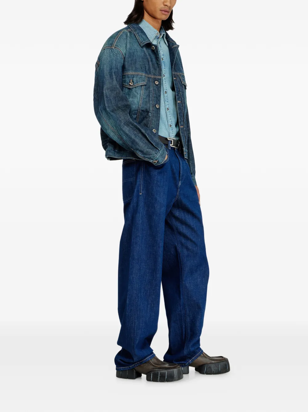 Diesel Jeans met wijde pijpen Blauw