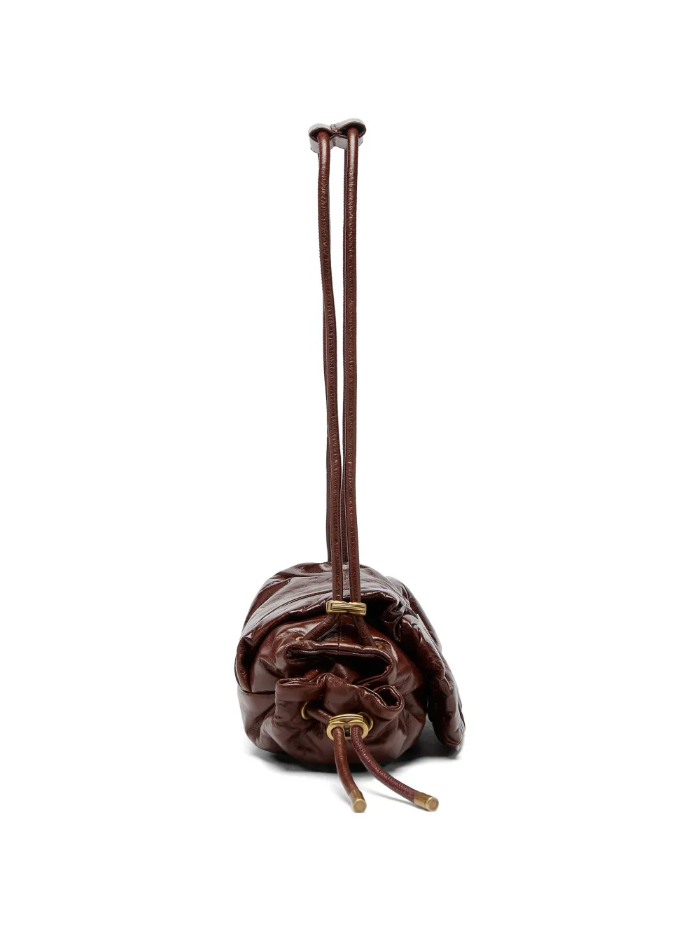 Diesel Scrunch-D leren schoudertas Bruin