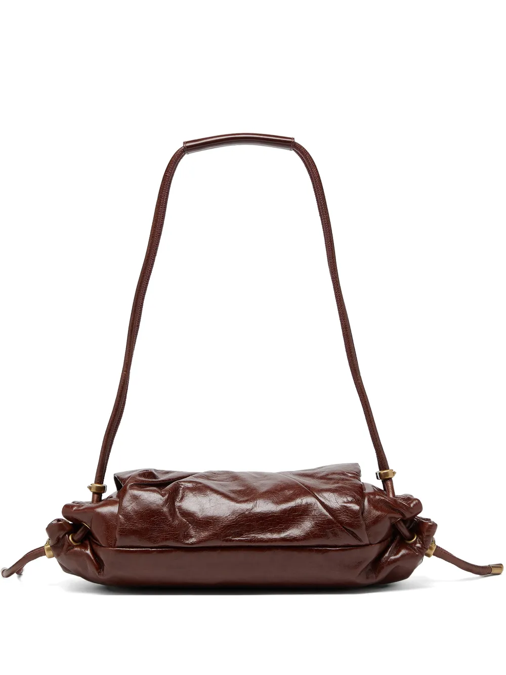 Diesel Scrunch-D leren schoudertas Bruin