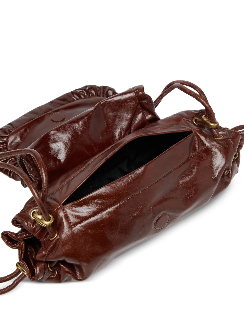 Diesel Scrunch-D leren schoudertas Bruin