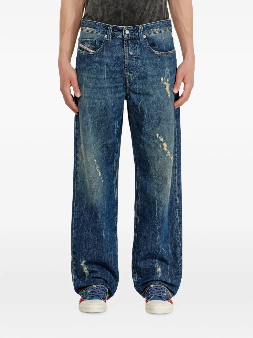 Diesel 2001 D-Macro ruimvallende jeans Blauw