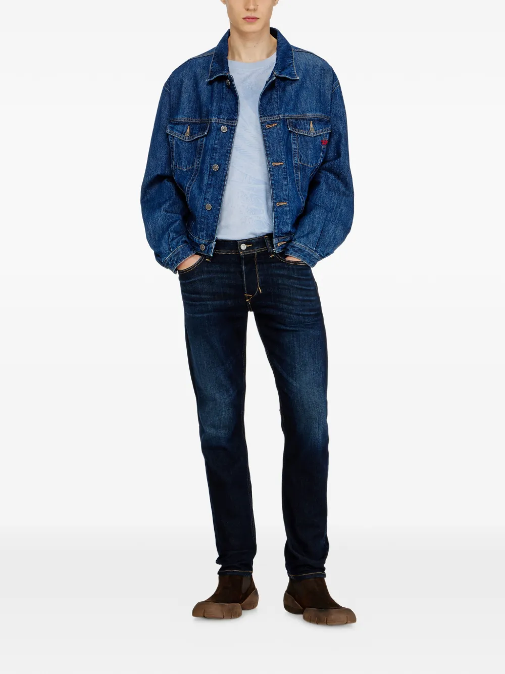 Diesel Jeans met toelopende pijpen Blauw