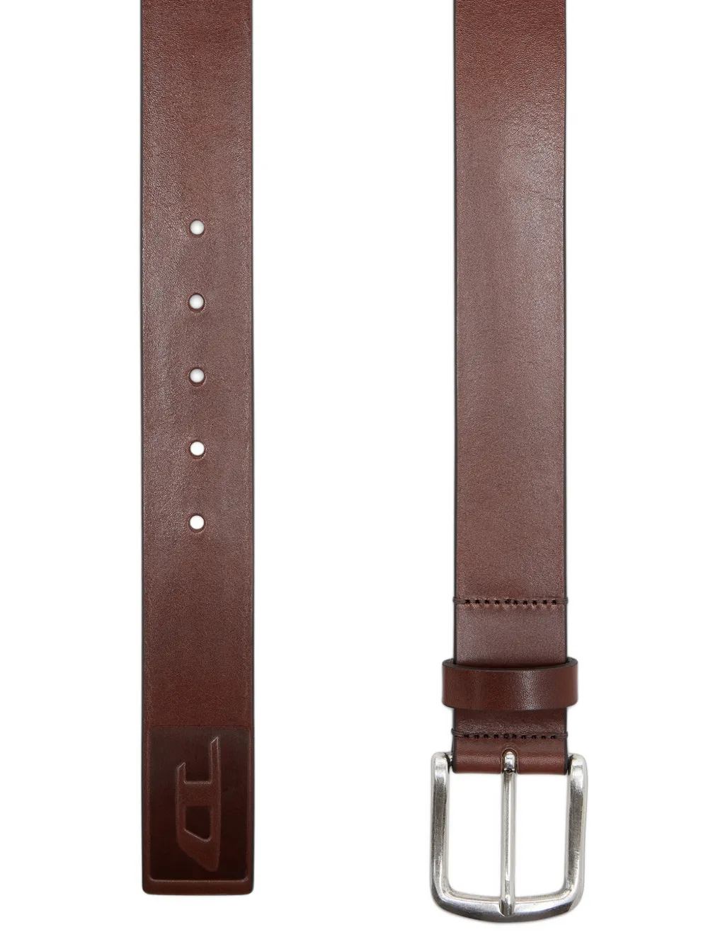 Diesel 4 cm leren riem met gegraveerd logo Bruin