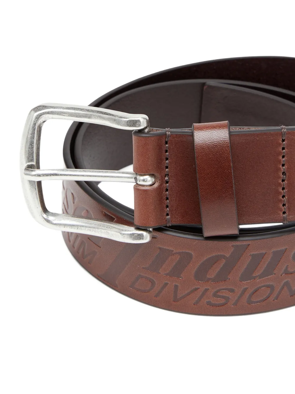 Diesel 4 cm leren riem met gegraveerd logo Bruin