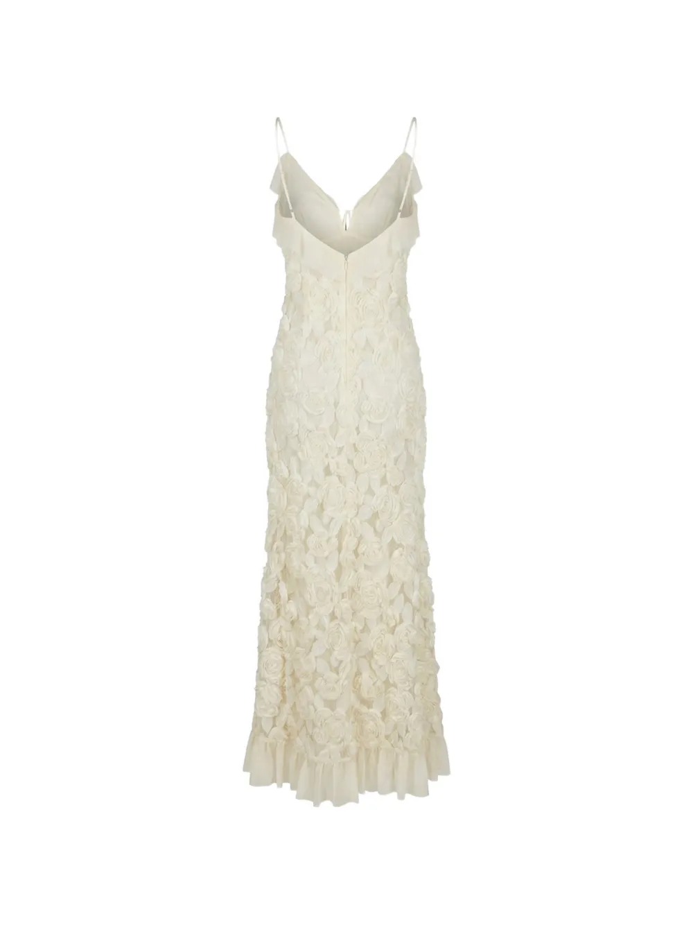 NISSA Maxi-jurk met geborduurde bloemen Beige
