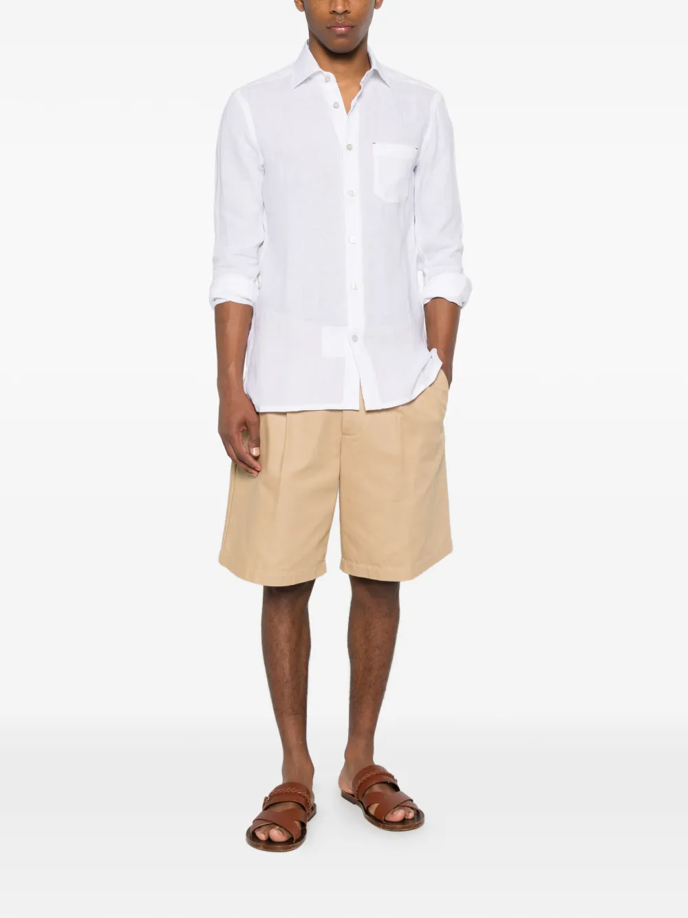 Kiton Overhemd met borstzak Wit