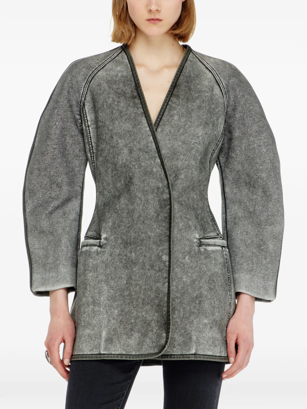 Diesel Vestjas met cocoon-mouwen Grijs