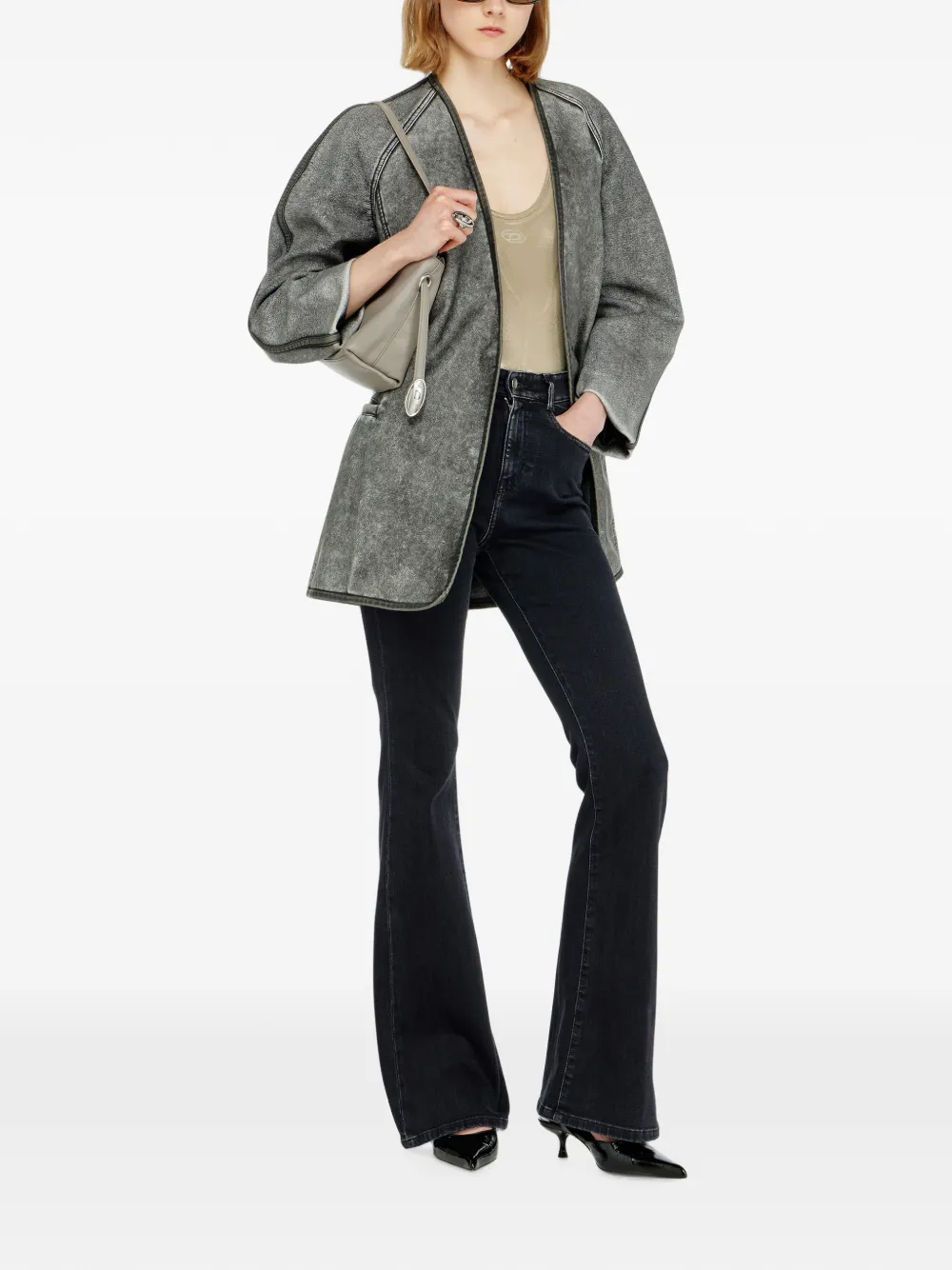 Diesel Vestjas met cocoon-mouwen Grijs