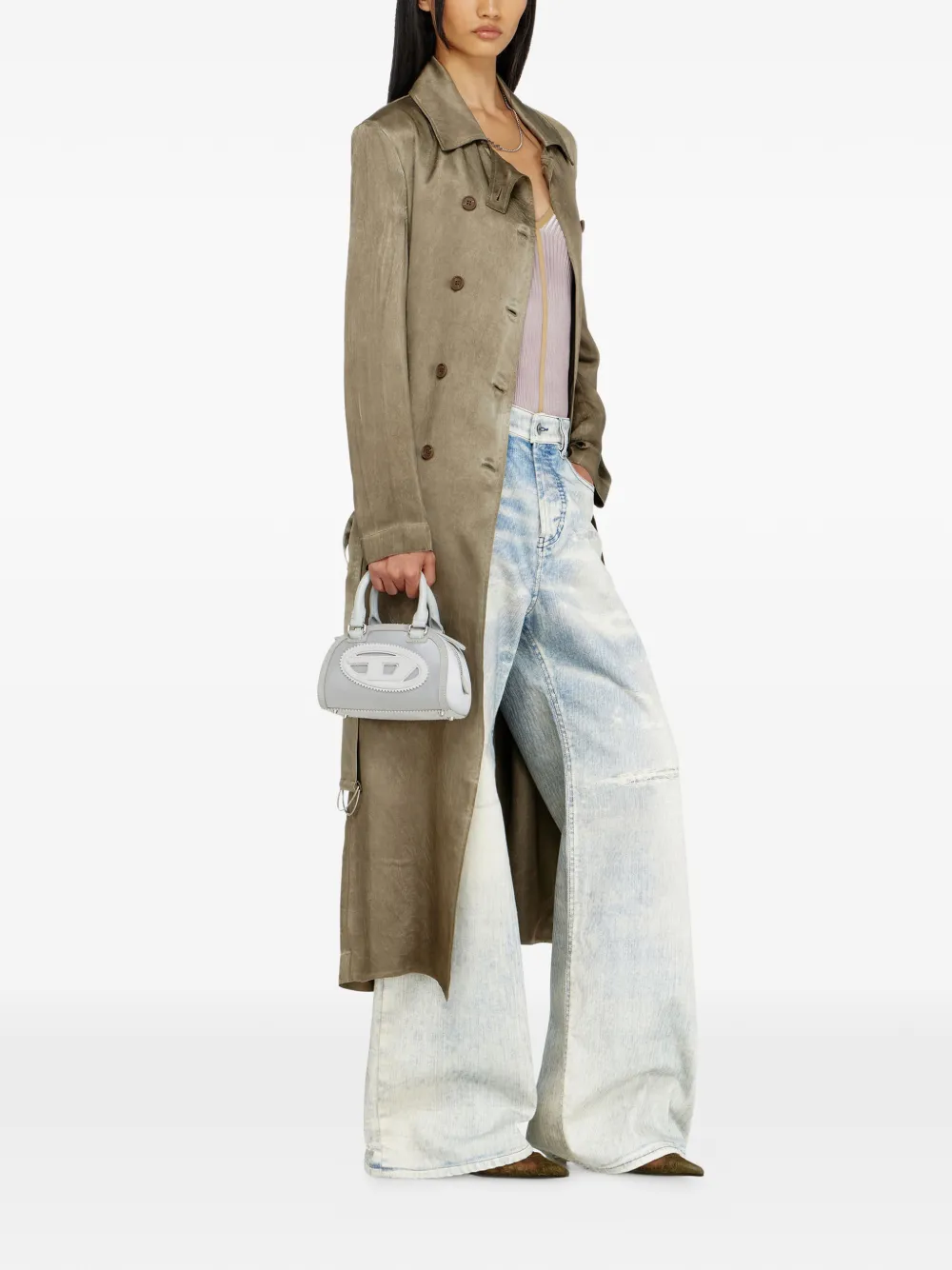 Diesel Gabardina De Satén Con Efecto Arrugado - Verde 