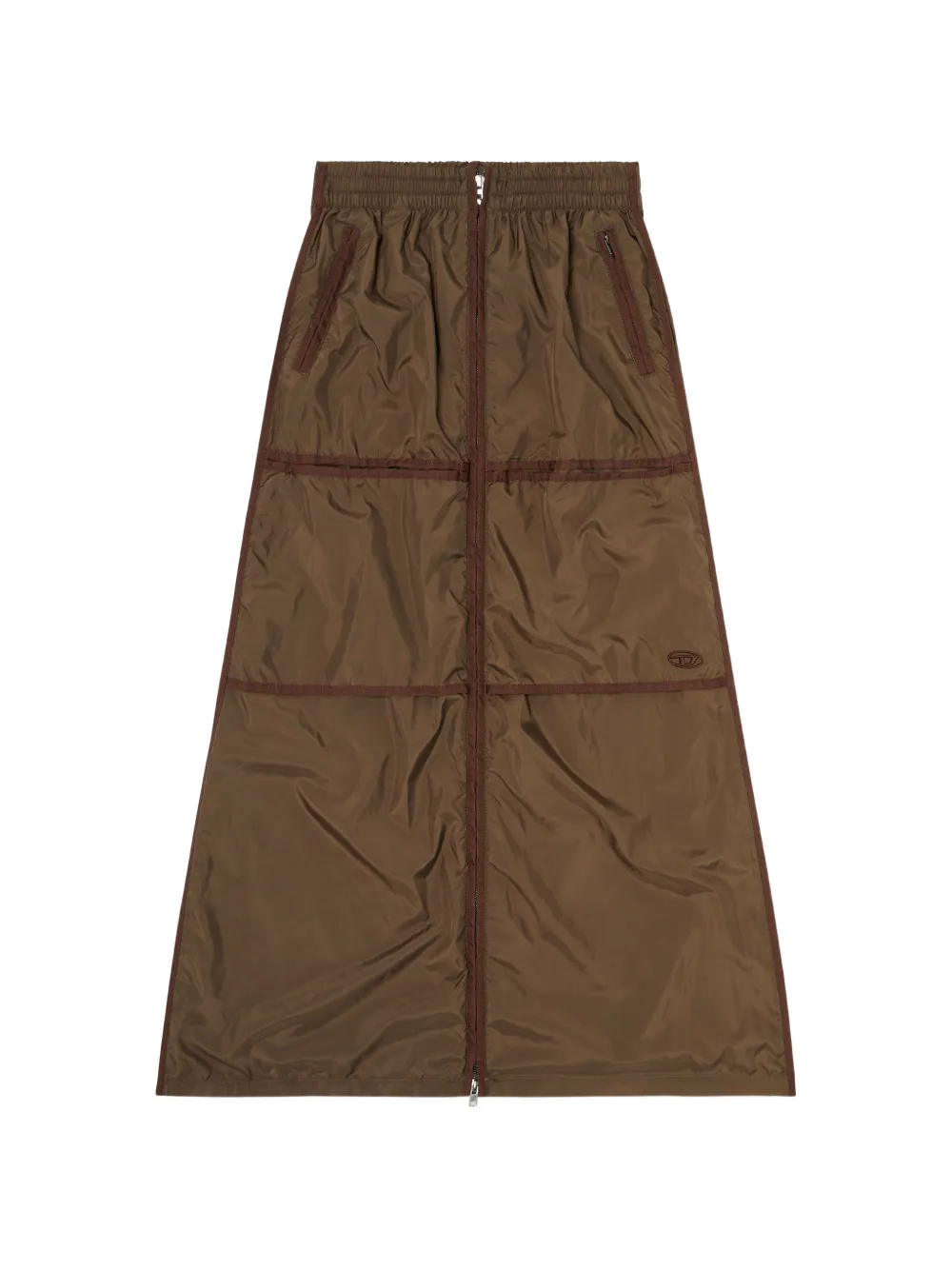 Diesel Oval D zip-front skirt - Marrone