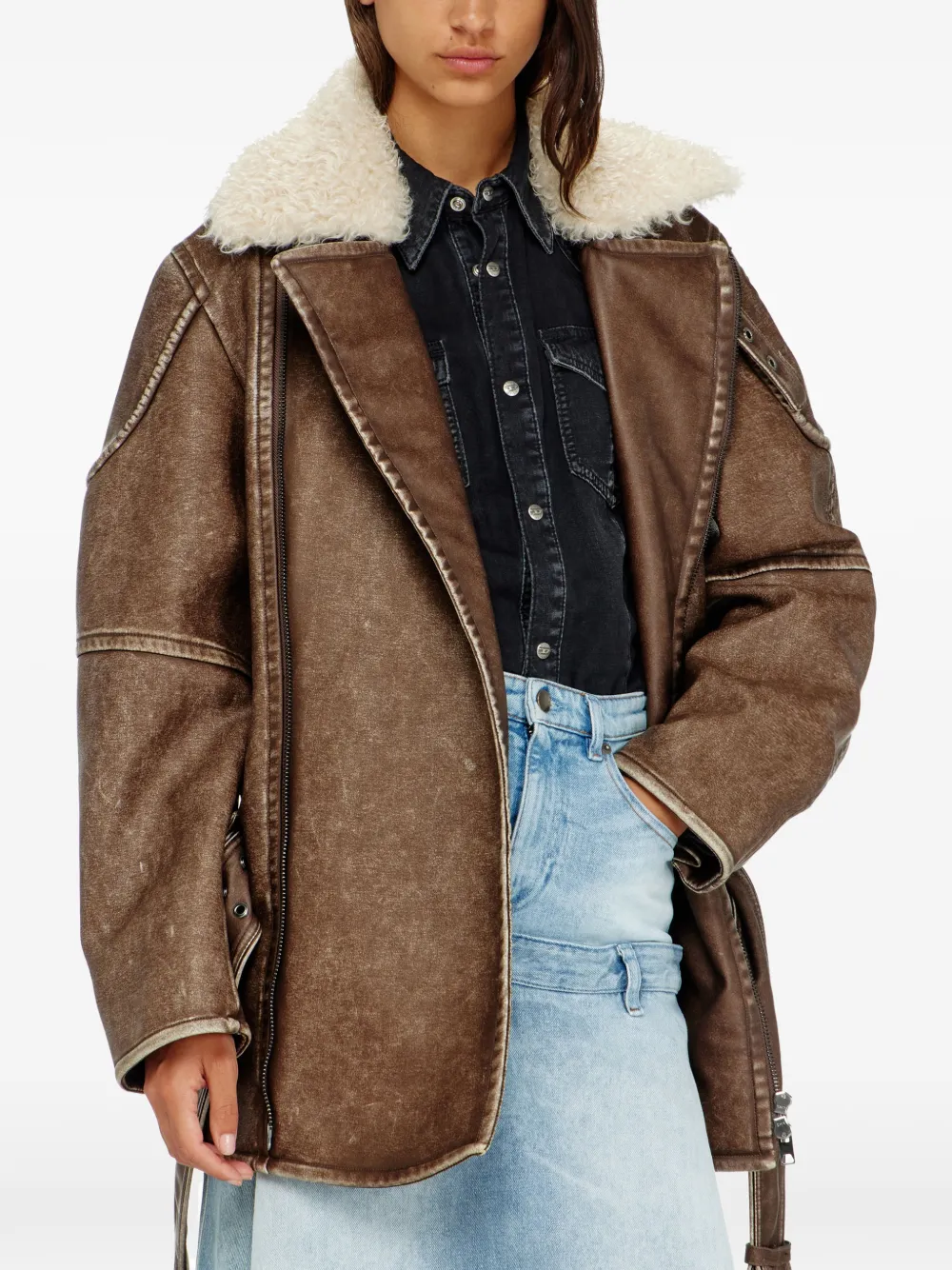 Diesel Jas met dubbele rij knopen Bruin