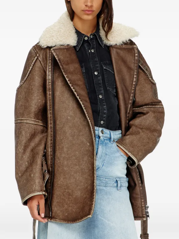 DIESELダブルロングコートブラウンM Diesel ダブルコート | ブラウン | FARFETCH JP