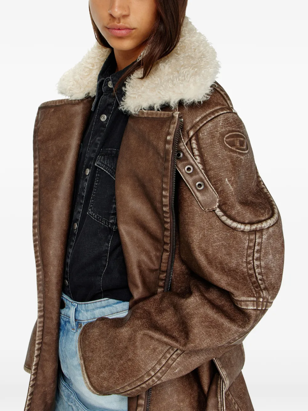 Diesel Jas met dubbele rij knopen Bruin