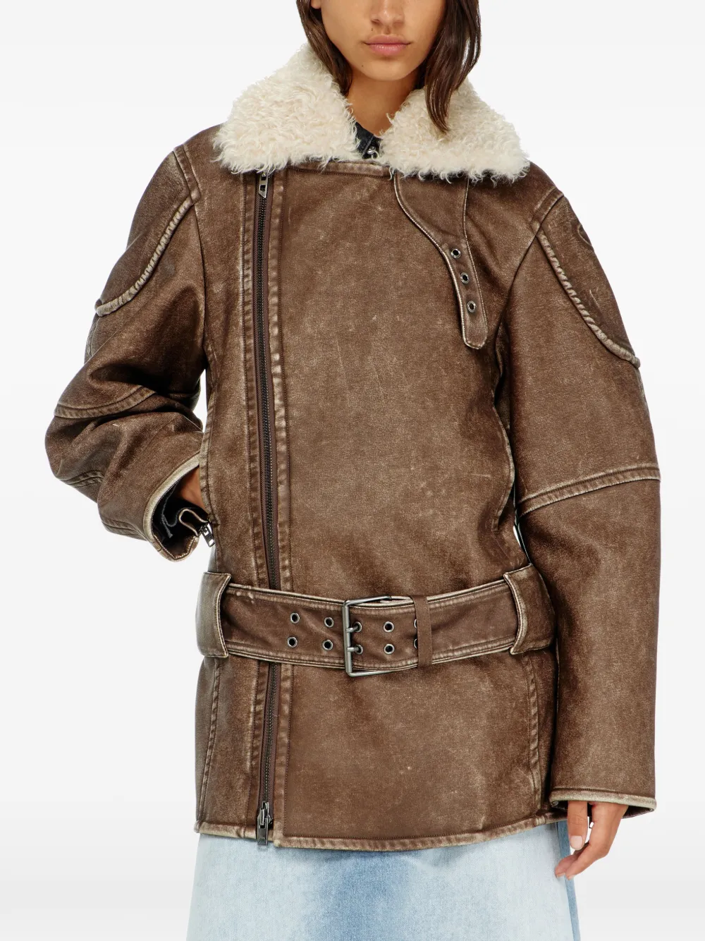 Diesel Jas met dubbele rij knopen Bruin