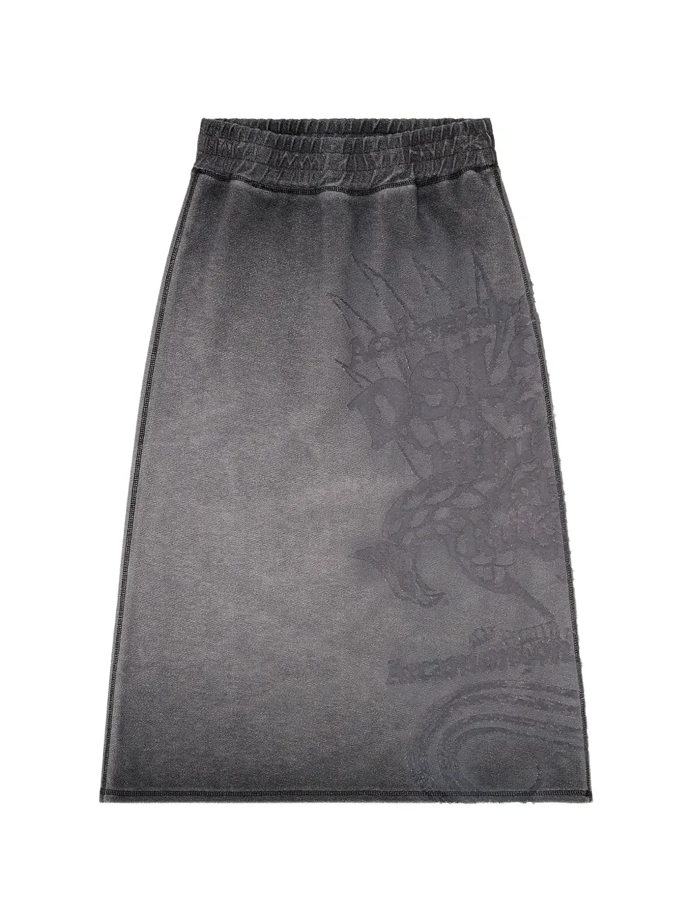 Diesel fleece midi skirt with dévoré print - Grigio