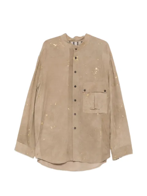 Ziggy Chen 페인트 스플래터 체스트 포켓 셔츠