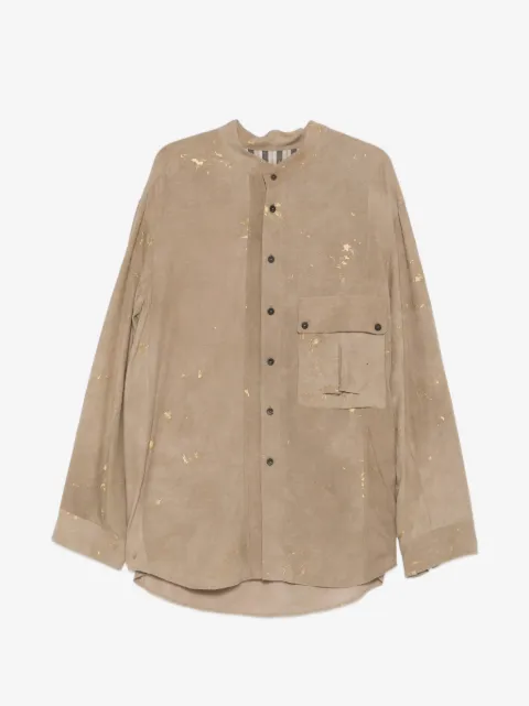 Ziggy Chen paint-splatter chest-pocket shirt