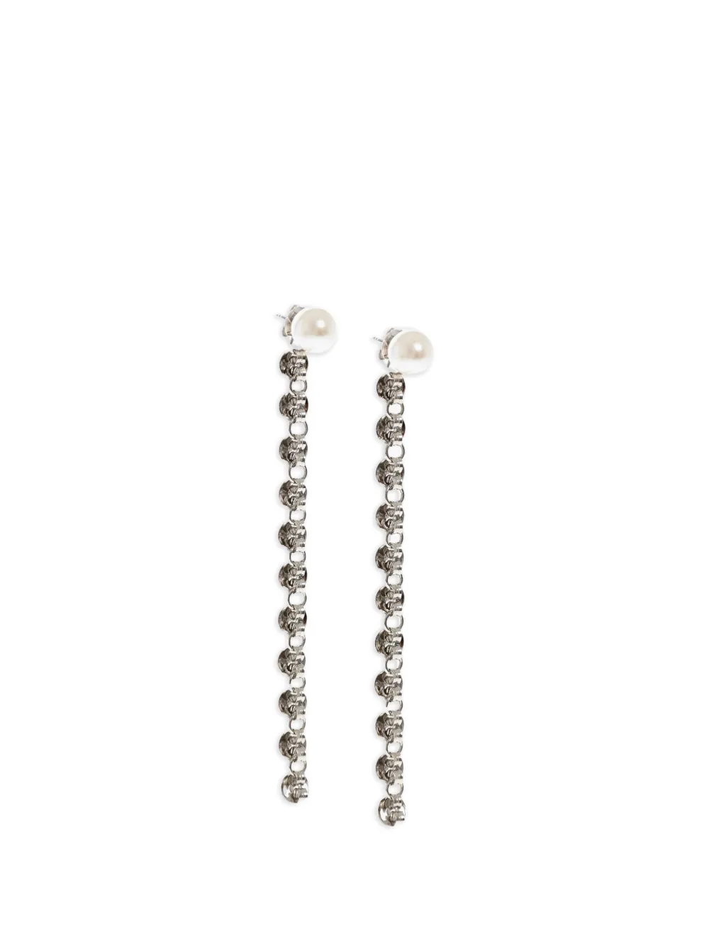 d'heygere Swarovski pearl and butterfly drop earrings - Silber