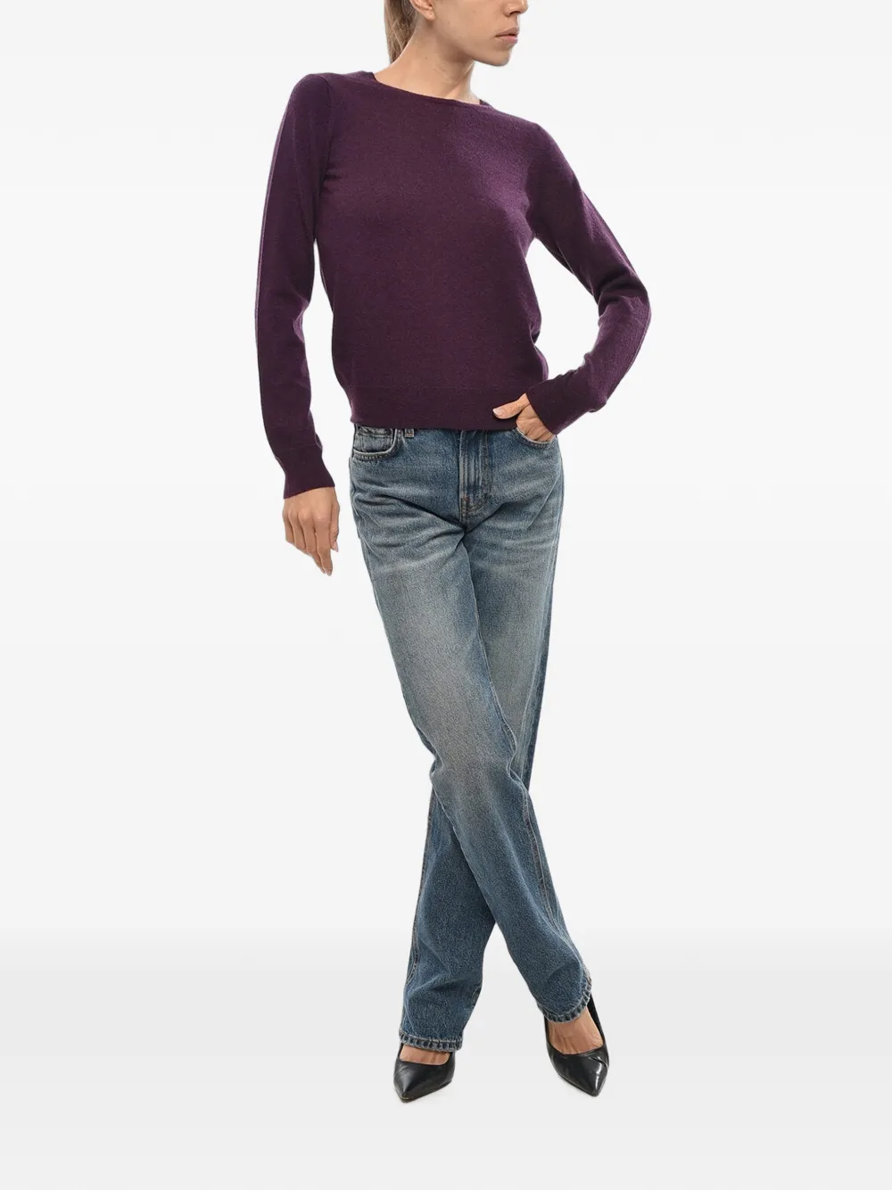 Malo crew-neck long-sleeve sweater Paars