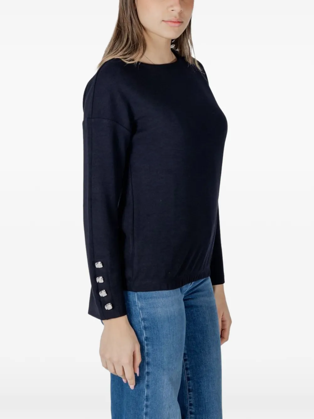 Street One Gebreide trui verfraaid met knopen Blauw