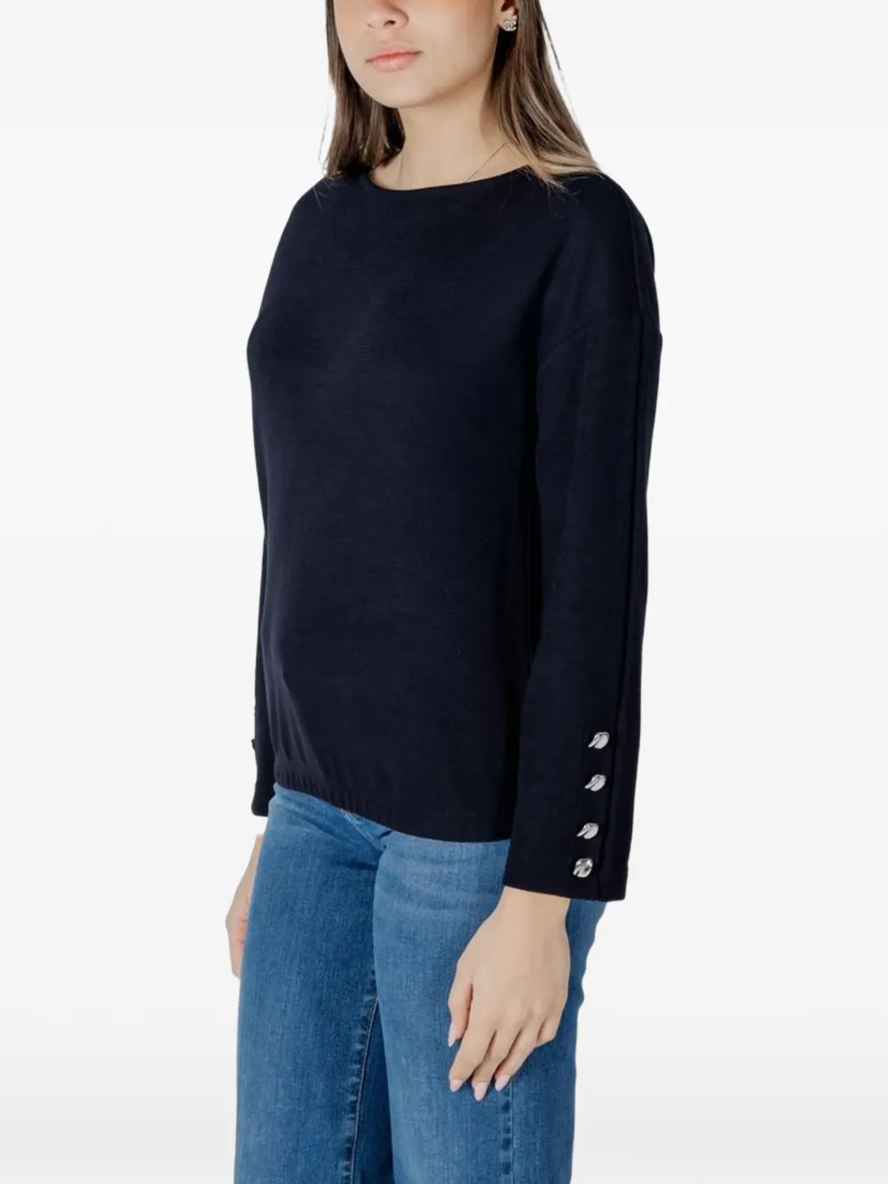 Street One Gebreide trui verfraaid met knopen Blauw