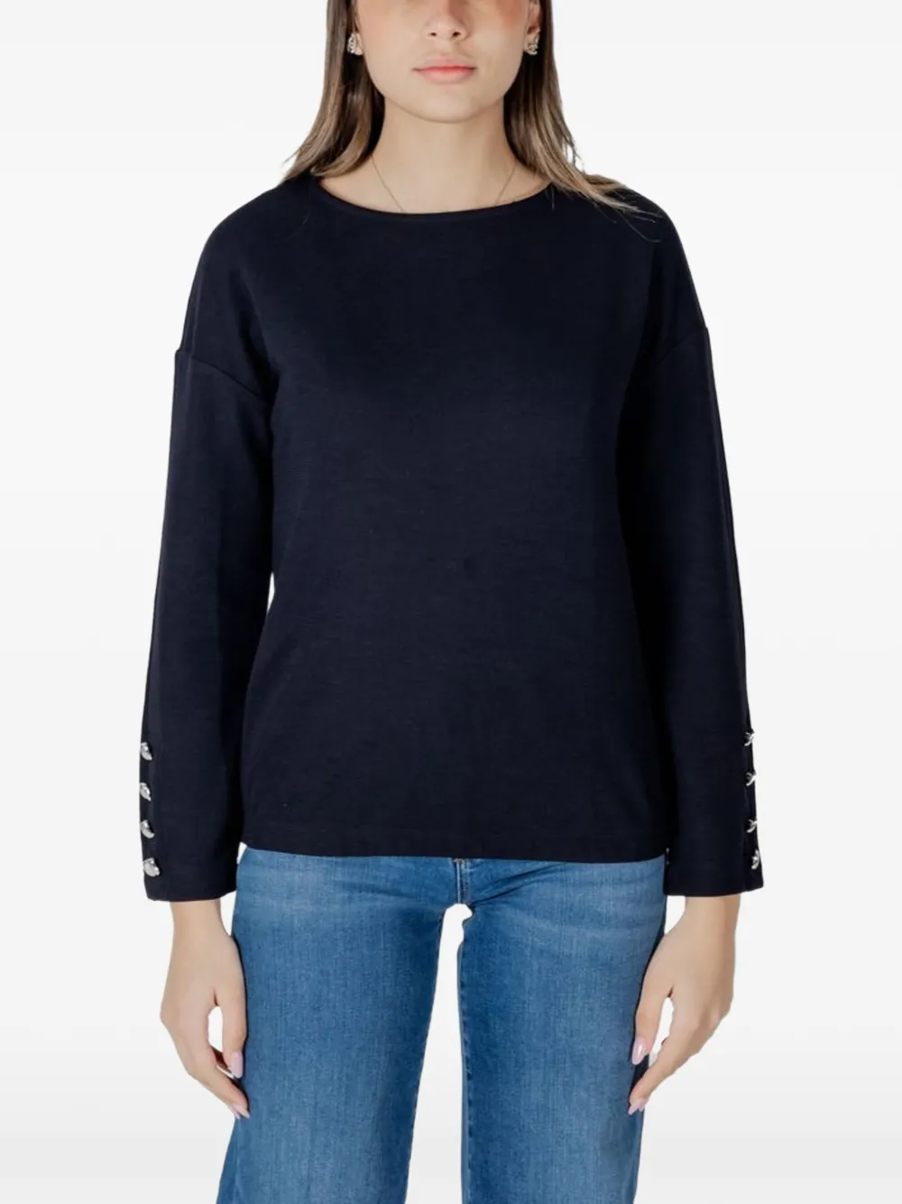 Street One Maglione con bottoni - Blu