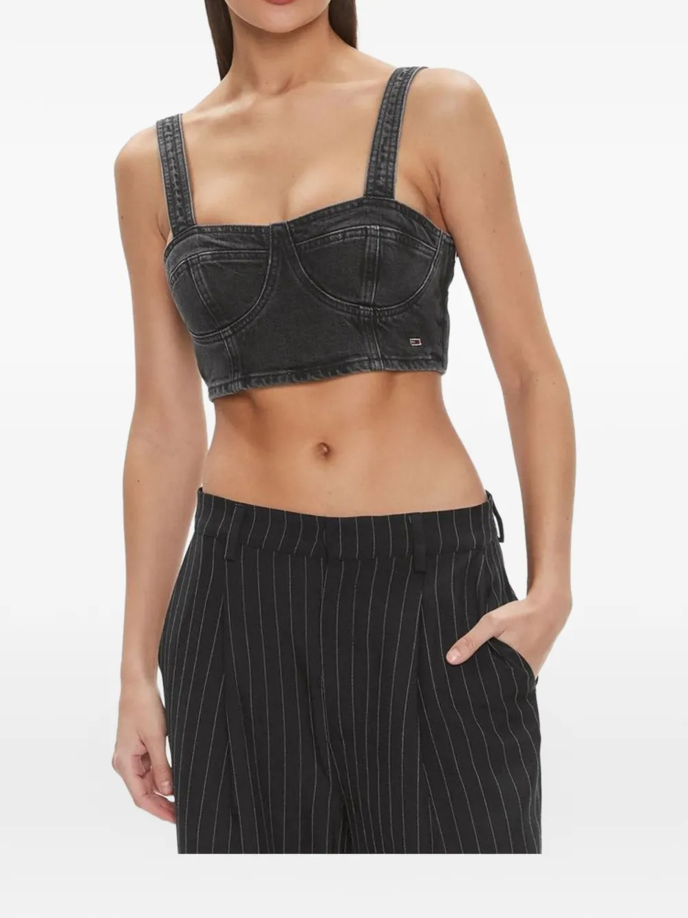 Tommy Jeans sweetheart-neck corset top - Nero