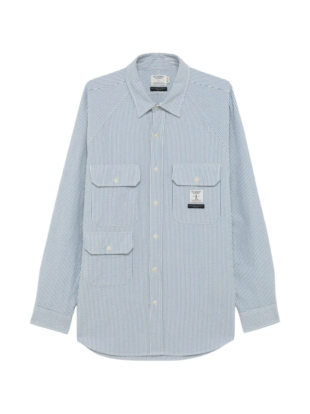 Engineered Garments striped seersucker-texture shirt - Blu