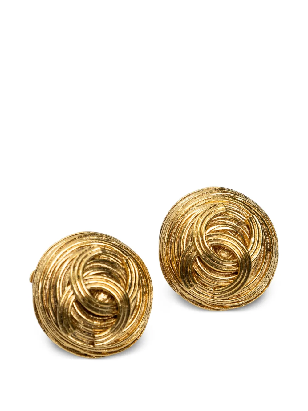 CHANEL Pre-Owned Interlocking CC earrings - Oro
