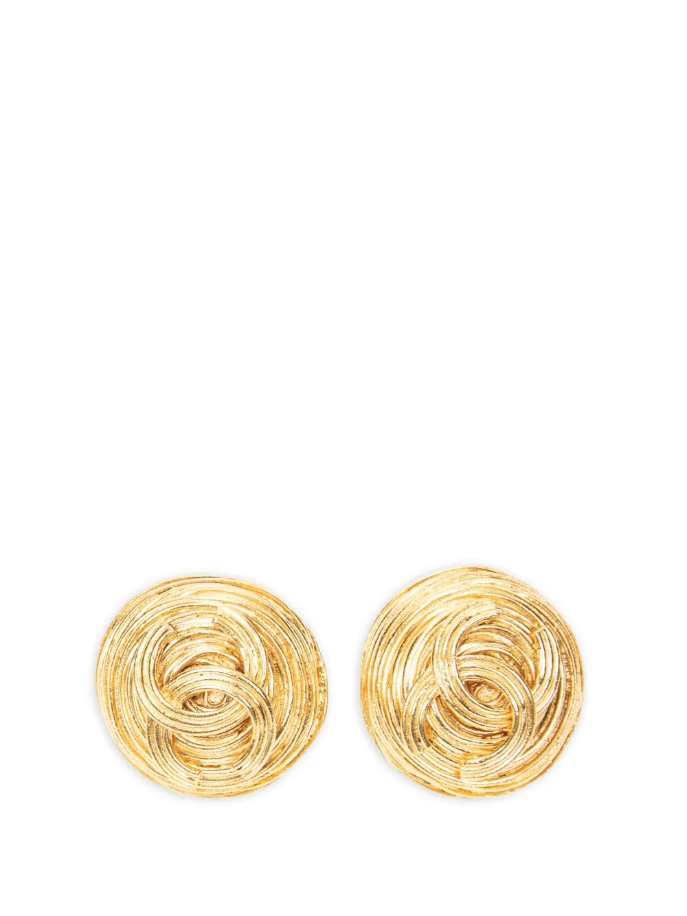 CHANEL Pre-Owned Interlocking CC earrings - Oro