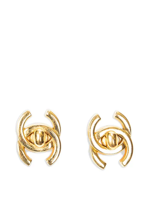CHANEL Pre-Owned Interlocking CC turn-lock earrings