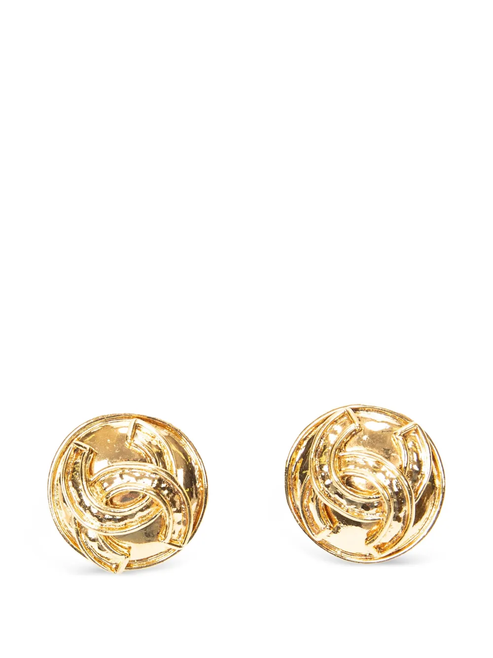 CHANEL Pre-Owned Interlocking CC clip-on earrings - Oro